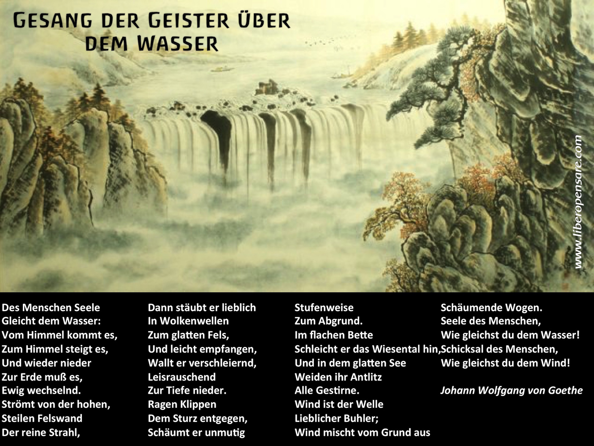 Gesang der Geister uber dem Wasser Johann Wolfgang von Goethe